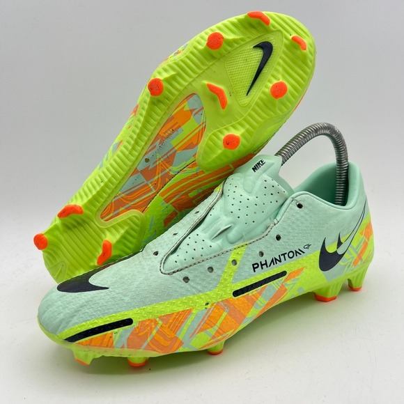 Nike Phantom GT2 Soccer Cleats DA4433-343 Lime Green Orange Mens Size 6.5 - Picture 1 of 8